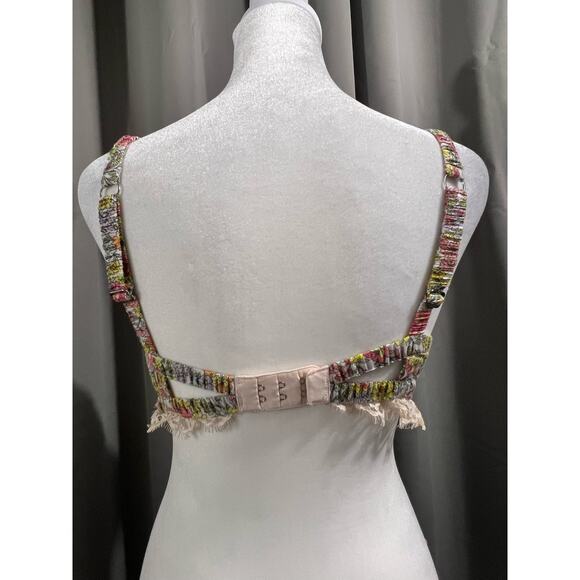 For Love and Lemons Calico Prairie Floral and Lace Print Boho Cottagecore Bra S - Picture 7 of 7